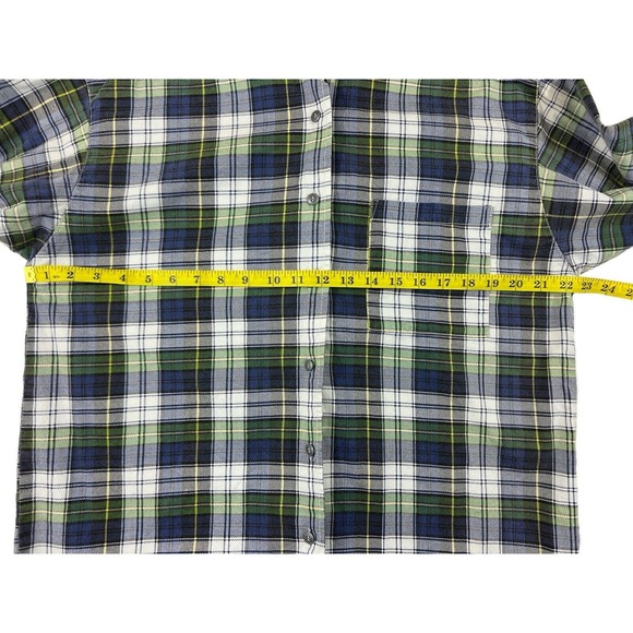 VTG Anchor Blue Men Blue Plaid Button Up Long Sleeve Shirt Sz M‎ - Picture 3 of 6